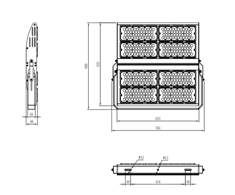 Il driver di Inventronics ha condotto le lampade 800W d'abitazione di alluminio 960W dell'inondazione per il supermercato della fabbrica