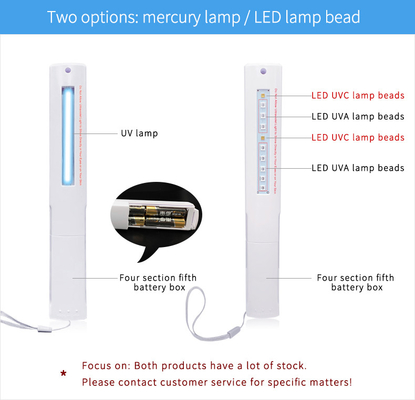 Sterilizzatore della luce UV di watt LED del portatile 4, potere tenuto in mano della batteria a secco di sterilizzazione della luce UV